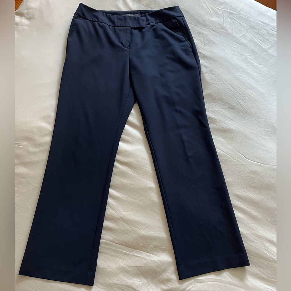 Petite Navy Bootcut Flared Pants, size 10 short